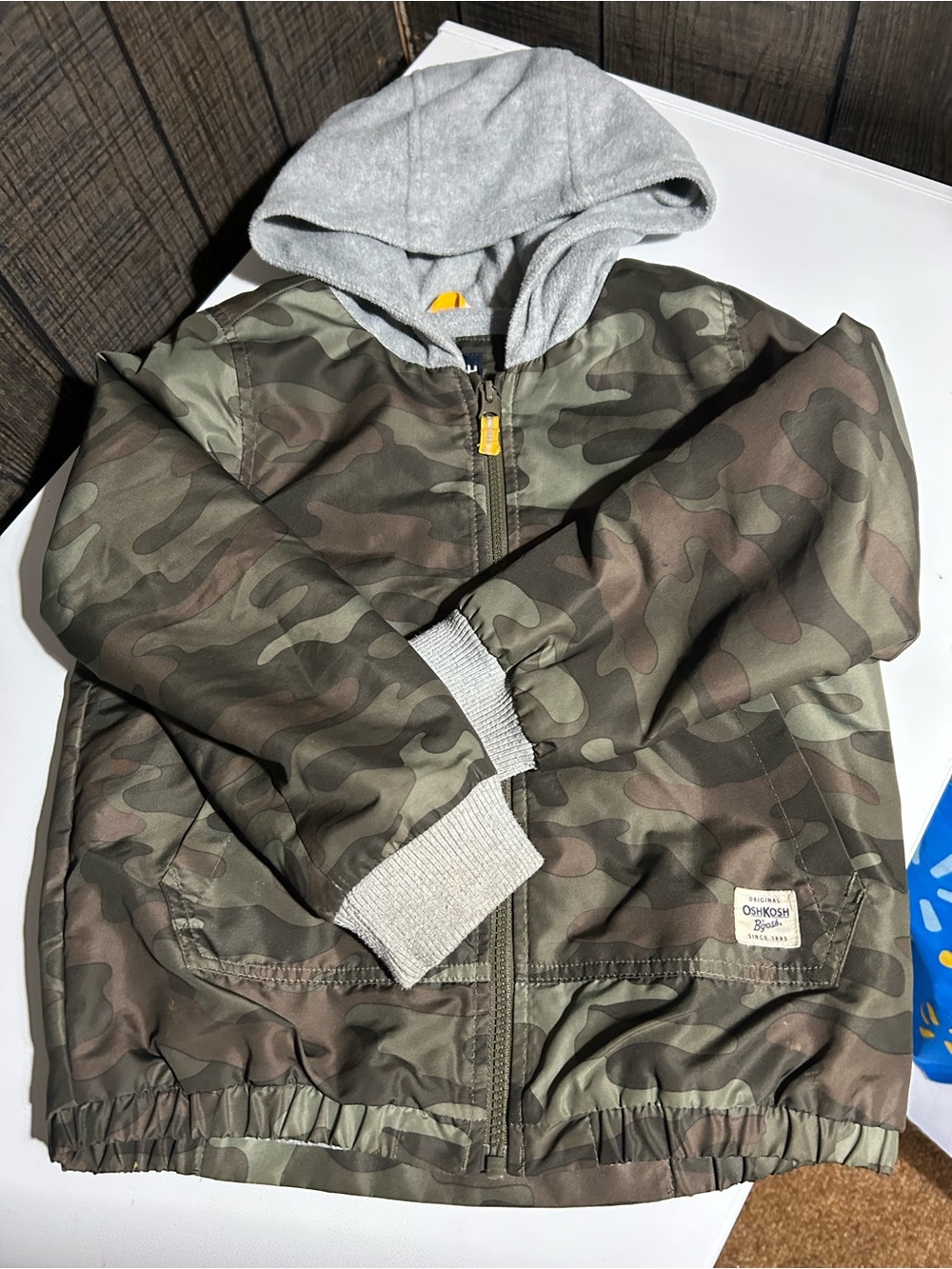 OshKosh B'gosh Kids' Camo Hooded Jacket with Gray Hood